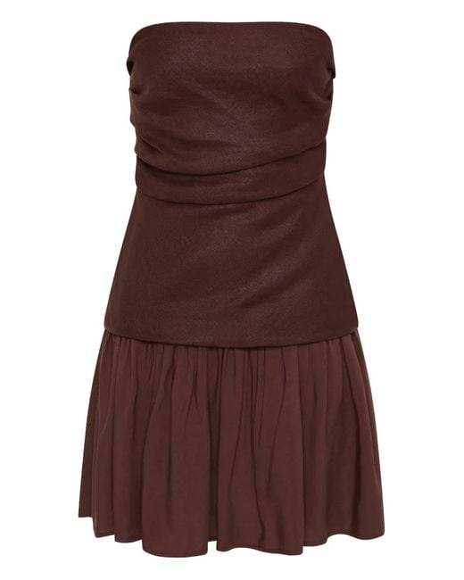 Faithfull the Brand Women's Brown Hedy Square-neck Mini Dress -  coffeafoods.com