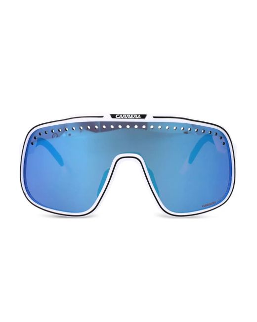 Carrera Blue Perforated Shield-Frame Sunglasses for men