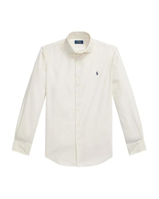 Polo Ralph Lauren White Custom Fit Corduroy Long-Sleeve Shirt for men