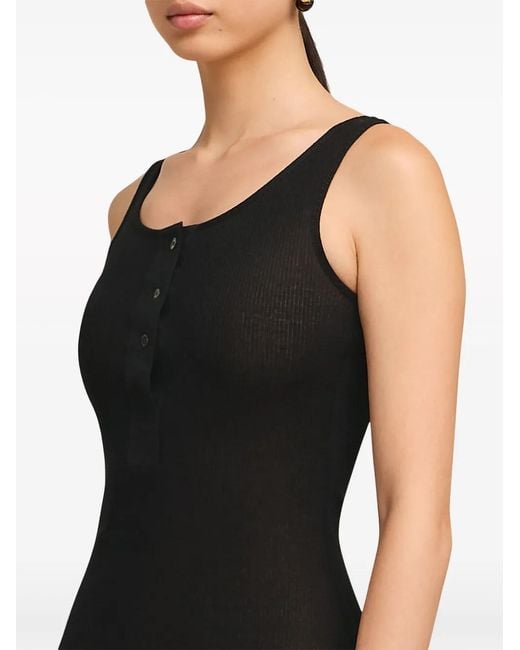 AMI Black Cotton Long Dress
