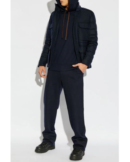 Moncler Blue Drawstring Tapered Trousers for men