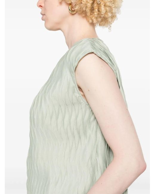 Herno Green Wrinkled-Effect Top