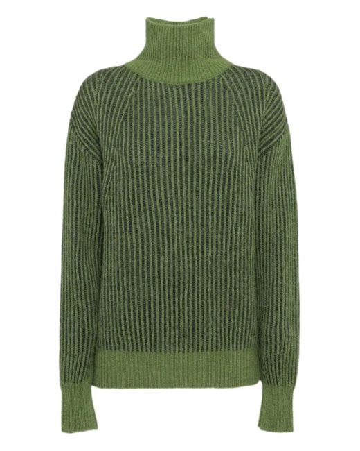 Tela Green Ribbed-Knit Sweater
