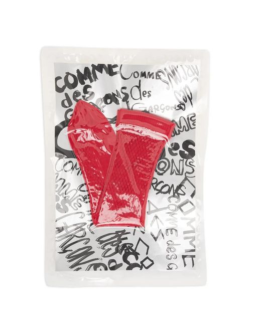 Comme des Garçons White Ribbed Logo Socks
