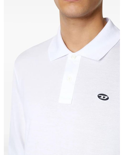 DIESEL White T-Smith Cotton Polo Shirt for men