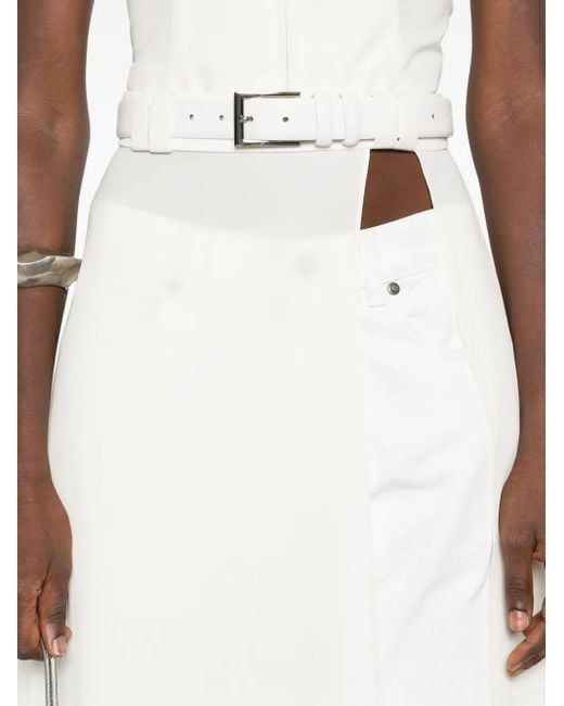 Vestiaire d'un Oiseau Libre White Slit Midi Skirt