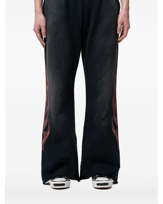 KAMIYA Blue Crayon Flame Bootcut Trousers for men