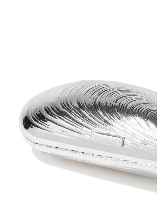 Jonathan Simkhai Gray Bridget Shell-Shapped Clutch