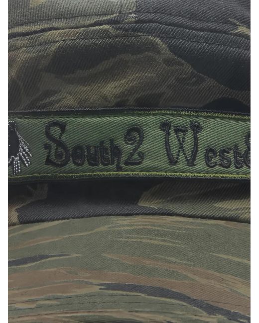 South2 West8 Gray Panel Camouflage Cap for men