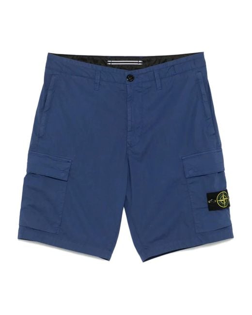 メンズ Stone Island コンパスバッジ ショートパンツ Blue