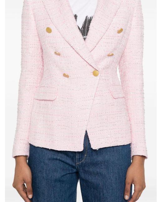 Alicya cotton-blend bouclé blazer Tagliatore de color Pink