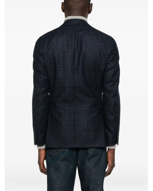Lardini Blue Checked Two-Button Blazer for men