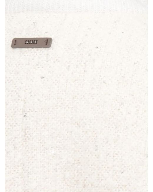 Peserico White Sequin-Embellished Oversized Coat