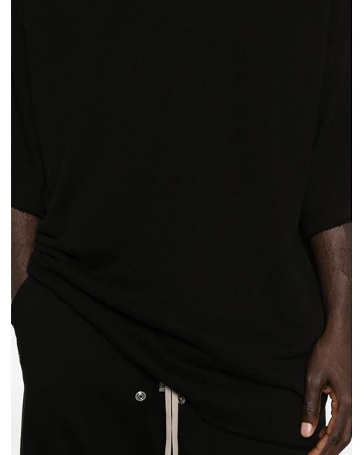 Rick Owens Black T-Shirt Tommy T À Bords Francs for men
