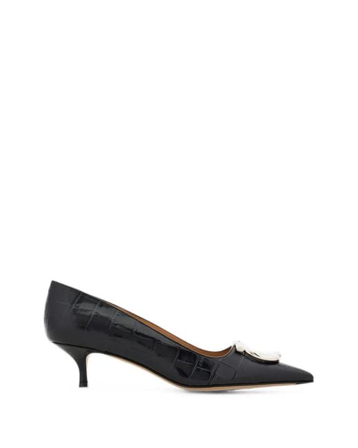 Ferragamo Black Maxi Gancini Pumps
