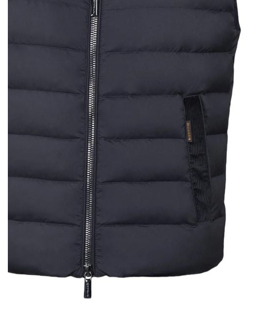 Moorer Blue Corduroy-Panel Quilted Gilet for men