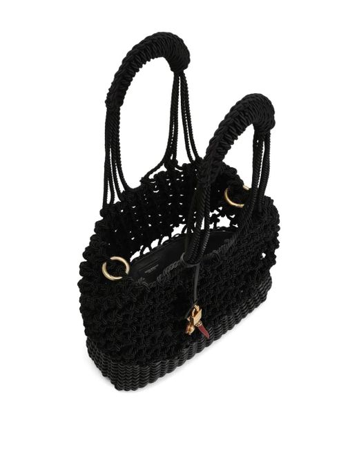 Dolce & Gabbana ウーブン ハンドバッグ Black