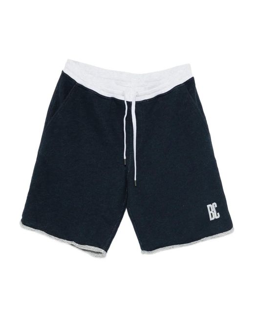 Drawstring logo shorts Brunello Cucinelli de hombre de color Blue