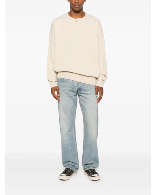 Fear Of God Natural Button-Front Waffle-Knit Sweater for men