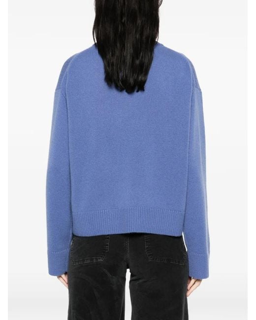 Pull À Bords Côtelés Allude en coloris Blue