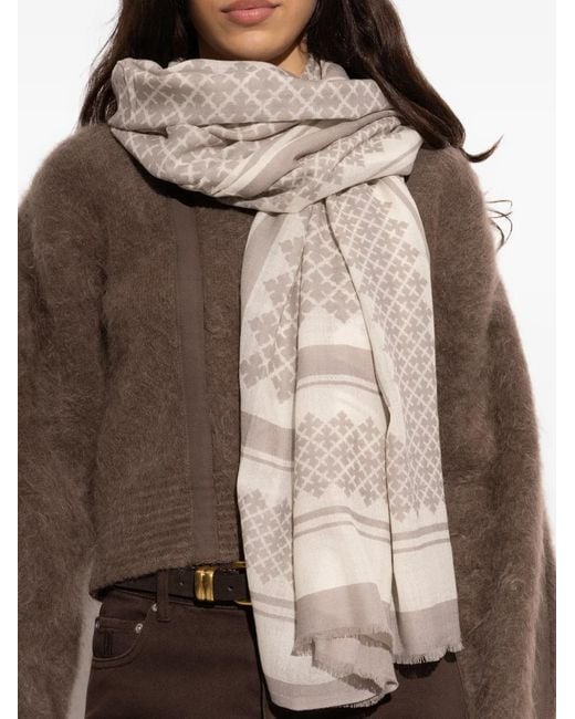 Sciarpa Con Motivo Geometrico di By Malene Birger in Natural