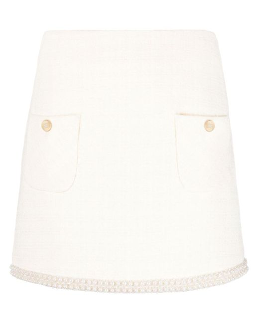 A-line tweed miniskirt di Sandro in Natural