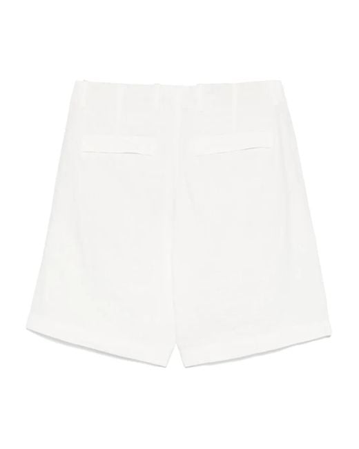 Eleventy White Linen Shorts for men
