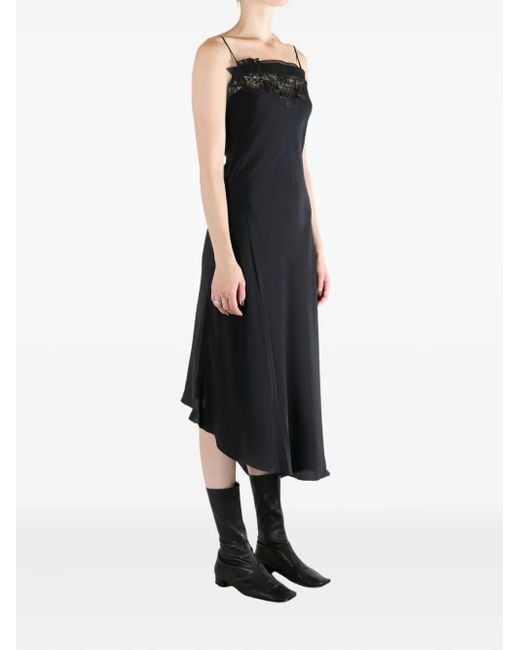 Marc Le Bihan Black Laced Asymmetric Midi Dress