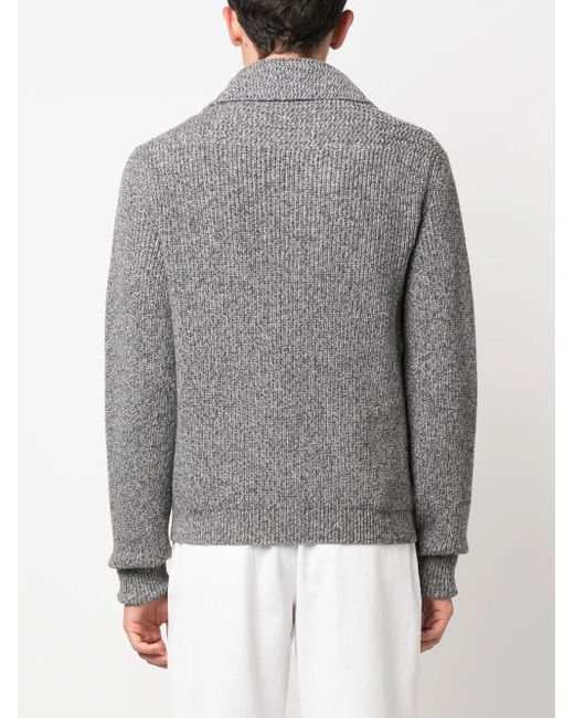 Tom Ford Gray Shawl Collar Cashmere Cardigan for men