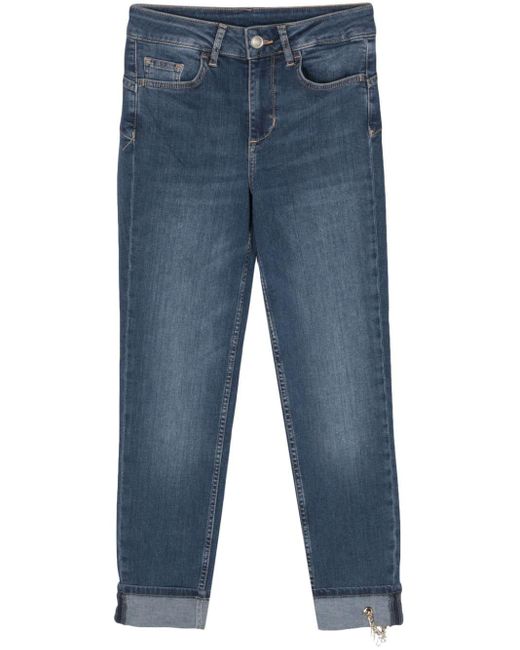 Liu Jo Blue Monroe Mid-rise Cropped Jeans