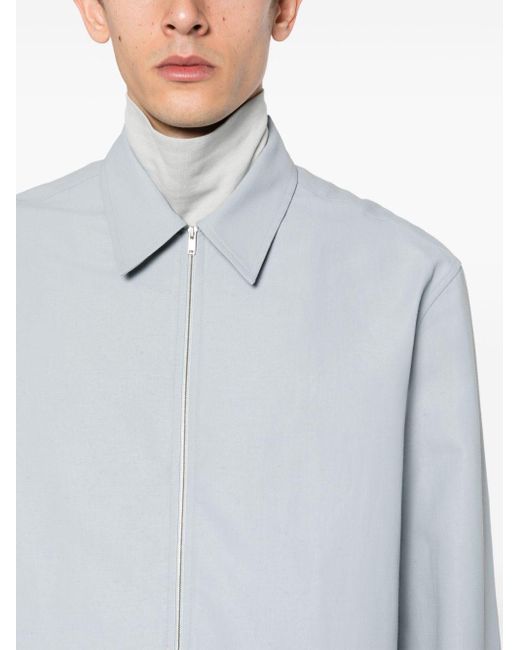 Jil Sander White Spread-collar Zip-up Shirt for men