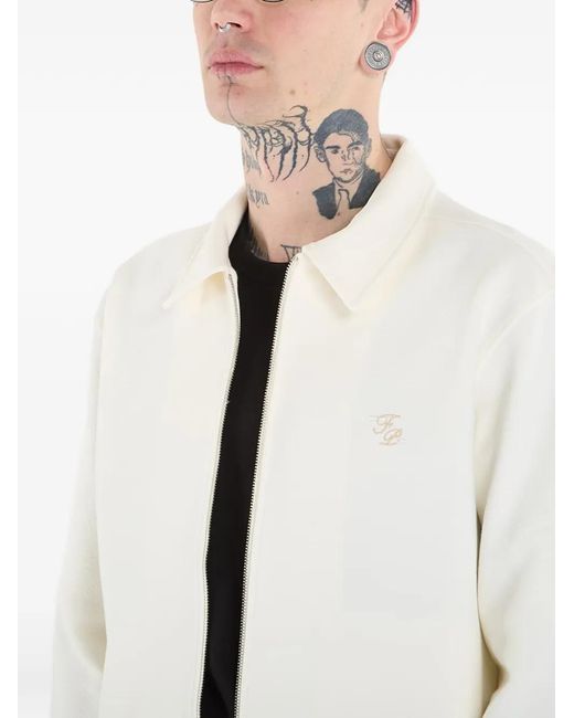 Filling Pieces White Coach Logo Zip-Up Jacket for men
