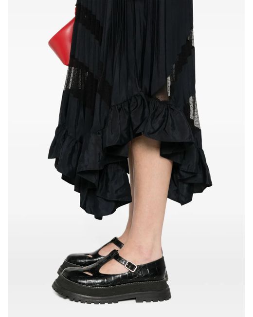 Jupe Mi-Longue À Design Plissé Claudie Pierlot en coloris Black