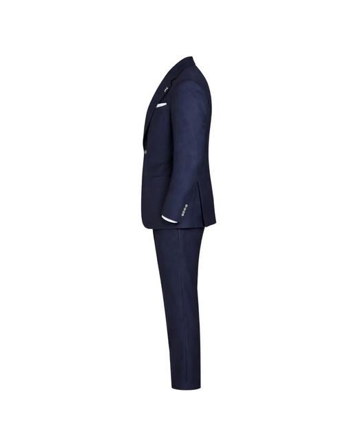 Tombolini Blue Pinstripe-Pattern Single-Breasted Suit for men