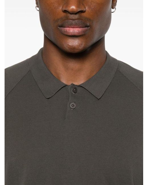 Transit Black Knitted Polo Shirt for men