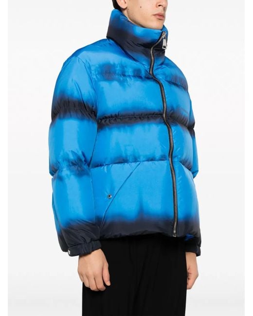 Khrisjoy Blue Faded-Effect Padded Jacket for men