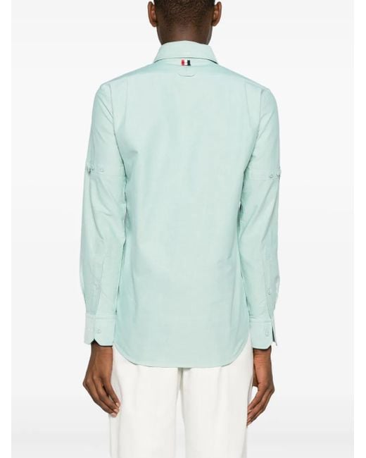 Thom Browne Blue Armband-Embellished Cotton Shirt for men