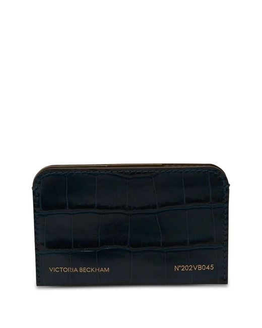 Victoria Beckham Black Crocodile-Embossed Cardholder