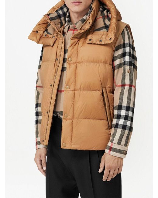 Burberry Brown Hooded Down Jacket for men