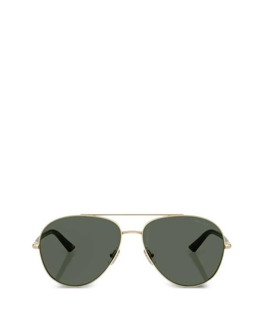 Jimmy Choo Green Astor Pilot-Frame Sunglasses