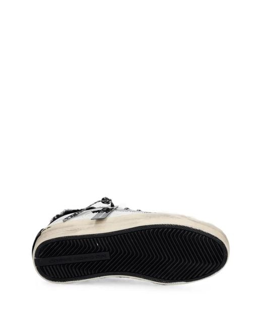 Crime London White Sk8 Deluxe Shearling-Trimmed Sneakers