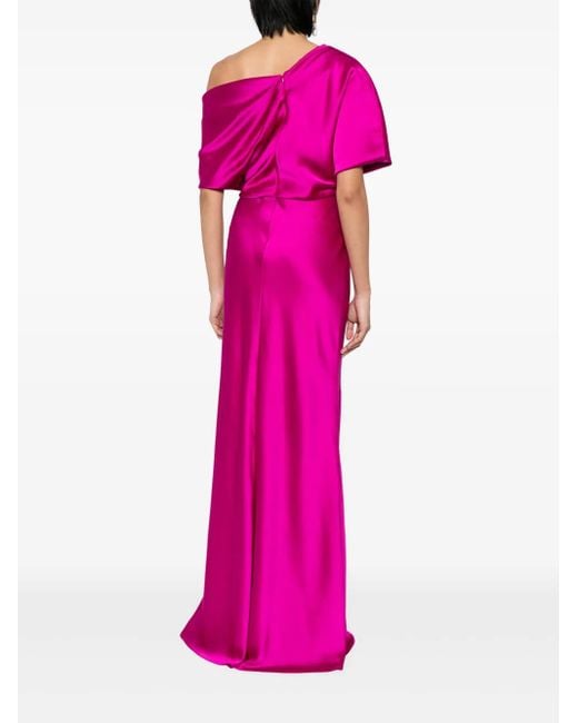 Abito Da Sera Drappeggiato Con Spalle Scoperte di Amsale in Pink