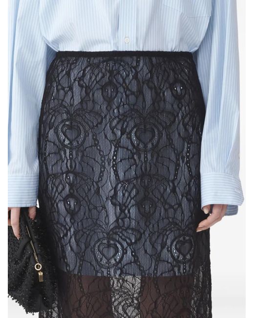 Fabiana Filippi レース ペンシルスカート Black