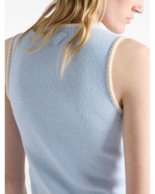 Prada Blue Cotton Bouclé Dress