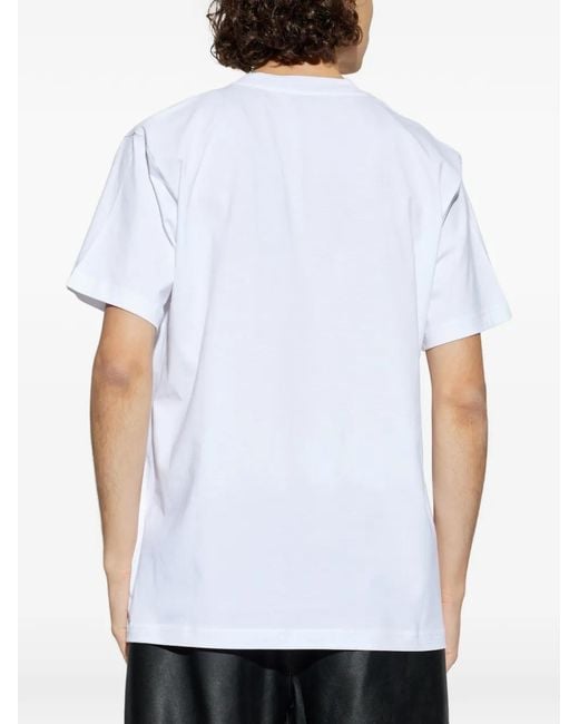 Moschino White Logo-Print T-Shirt for men