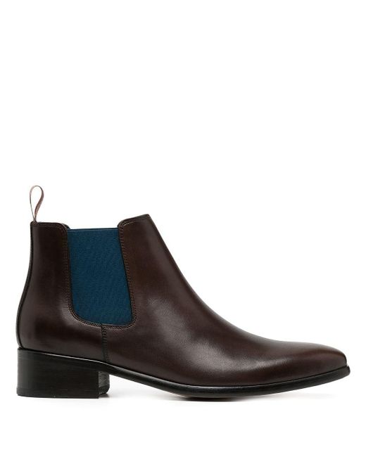 Paul Smith Brown Jackson Contrasting Panel Ankle Boots