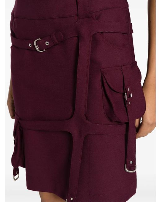 Off-White c/o Virgil Abloh Purple Cargo Buckle-Strap Midi Skirt