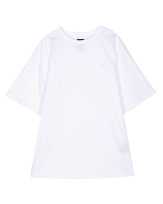 Juun.J White Embroidered-detail Cotton T-shirt for men