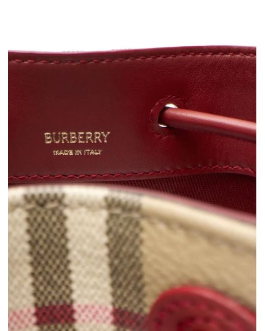 Burberry Natural Mini Check Bucket Bag