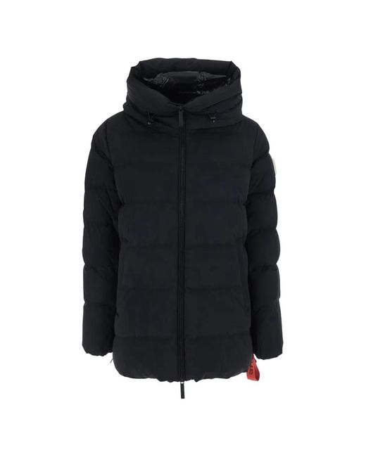 AFTER LABEL Black Quilted Hooded Coat
